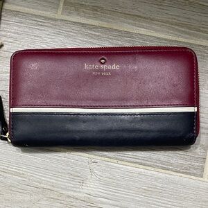 Kate Spade Maroon and Black Wallet